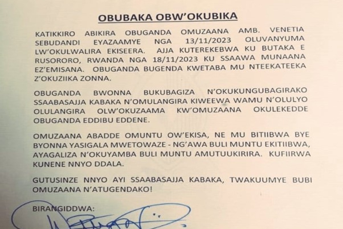 Buganda mourns Venetia Sebudandi, honouring her legacy